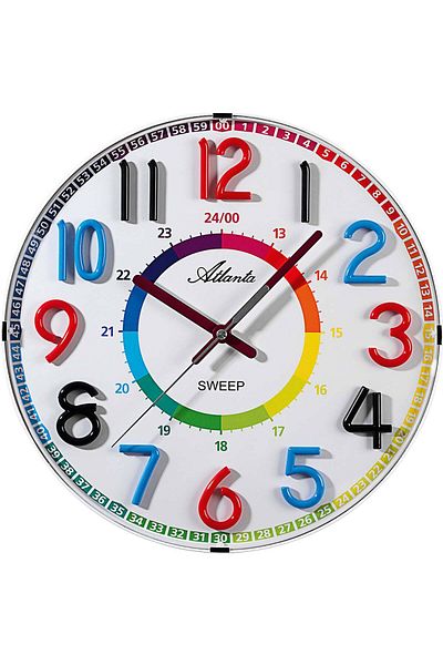 Atlanta Wall Clock 4480/0, Quartz, White, Analogue, Modern