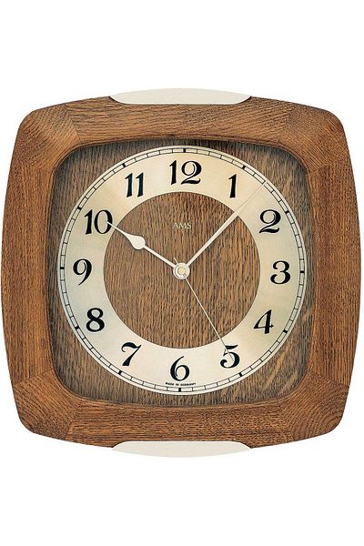 AMS Wall Clock 5804/4, Quartz, Gold, Analogue, Rustic