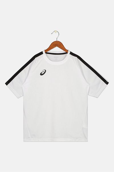 Asics Kids Boy Short Sleeve Brand Logo Training T-shirt, White Combo