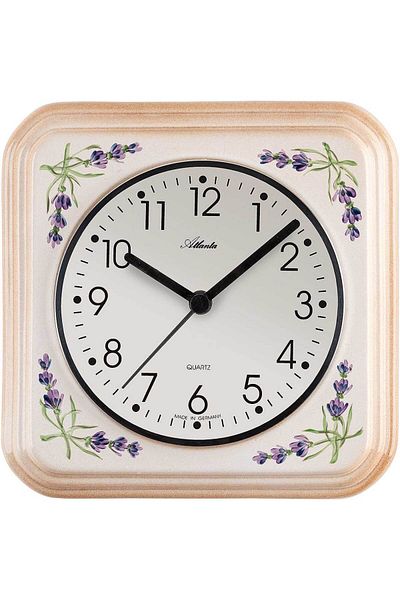Atlanta Wall Clock 6015, Quartz, White, Analogue, Modern