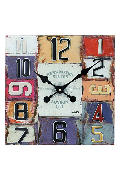 AMS Wall Clock 9425, Quartz, Multicolour, Analogue, Modern