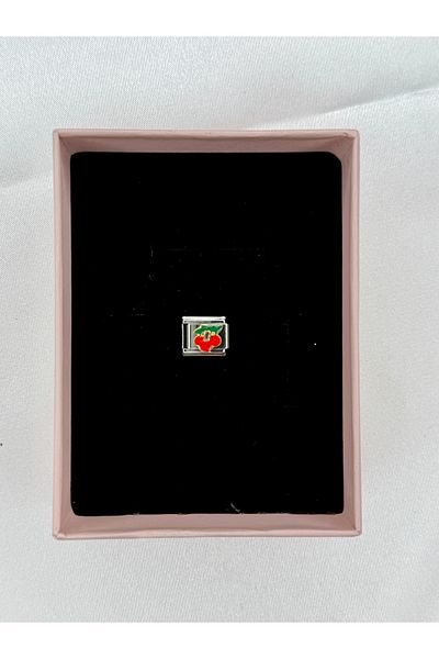 Snartun Cherry Figured Steel Charm I - Italian Steel Bracelet Charm