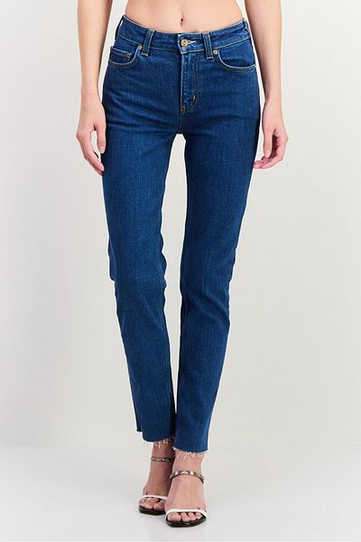 Scotch & Soda Women Slim Fit Plain Stretchable Highfive Jeans, Blue