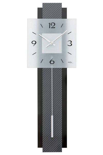 AMS Wall Clock 7313, Quartz, Transparent, Analogue, Modern