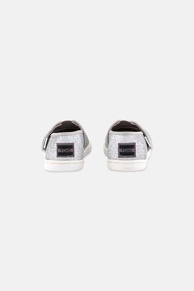 Toms Toddlers Girl Alpargata Slip On Casual Shoes, Silver