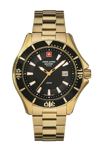 Swiss Alpine Military Mens Watch 7040.1117, Quartz, 45mm, 10atm