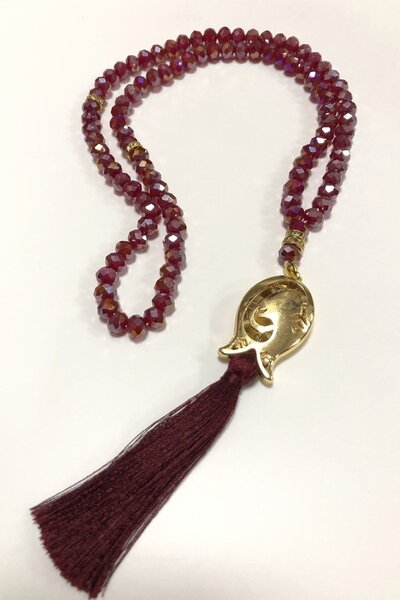 Hayalperest boncuk Mărgele de rugăciune din cristal burgundy 99 buc