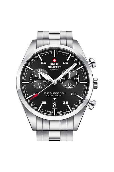 Swiss Military Mens Watch Sm34090.01, Quartz, 43mm, 10atm