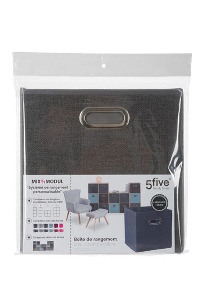 Five Simply Smart Polypropylene and Metal Foldable Storage Box 31 x 31cm