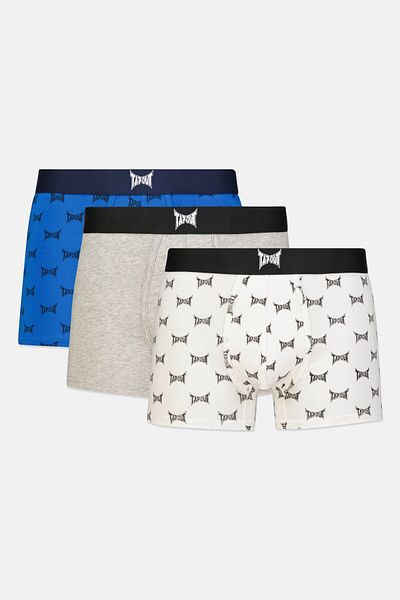 Tapout Men 3 Pcs Allover Print Boxer Brief, Blue