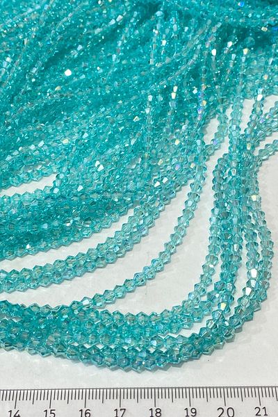 Hayalperest boncuk Water Green Pyramid String Crystal Beads 4 Mm