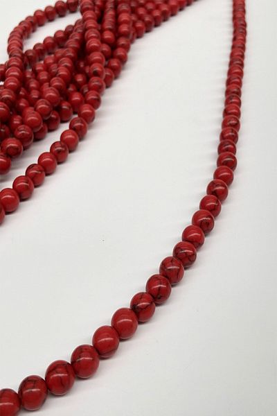 Hayalperest boncuk Red Color Glass Stone Beads 8 Mm