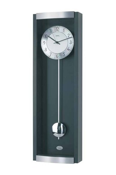 AMS Wall Clock 5285/11, Quartz, Silver, Analogue, Modern
