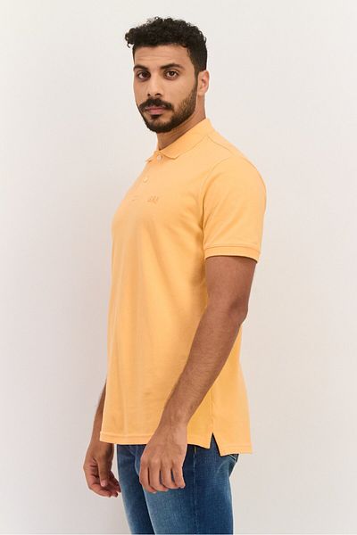GAP Men Regular Fit Embroidered Logo Short Sleeve Polo Shirts, Orange