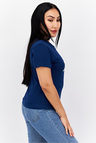 Esprit Women Crew Neck Short Sleeves Graphic Print T-Shirt, Blue