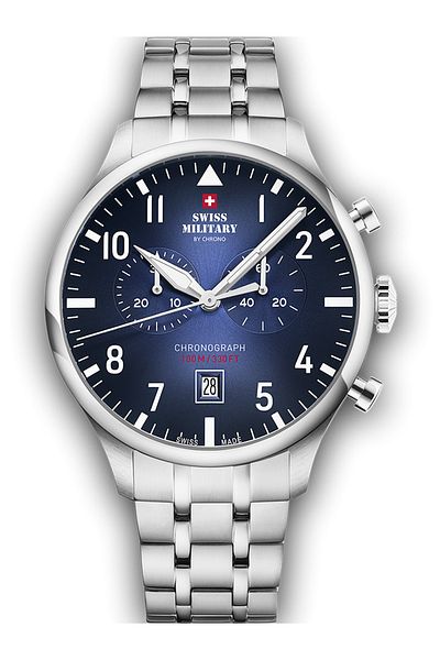 Swiss Military SM34098.03 Vintage Chronograph Mens Watch 43mm 10ATM
