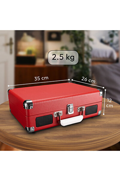 Mikado Nostalgia Mn-p317 Kırmızı Çanta Pikap Bluetooth Destekli Rca Müzik Kutusu