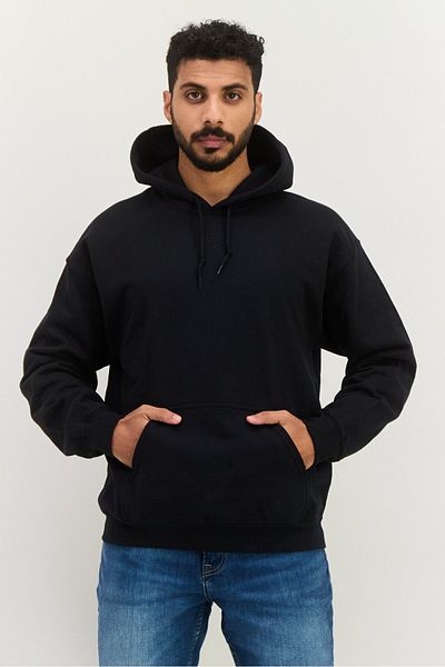 Night Addict Men Hooded Graphic Print Long Sleeves Sweatshirt, Black