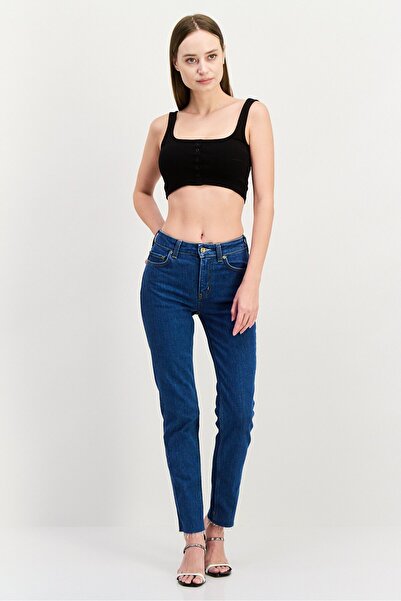 Scotch & Soda Women Slim Fit Plain Stretchable Highfive Jeans, Blue