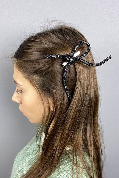 Hayalperest boncuk Fundita Neagra cu Pietre Pline - Clip de Par Design