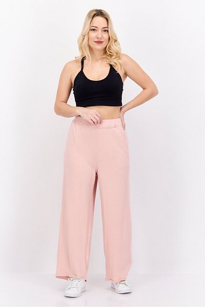 Eileen Fisher Women Cropped Wide Leg Pants, Light Pink