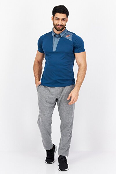 Asics Men Sportswear Fit Training Polo Shirt, Teal Blue