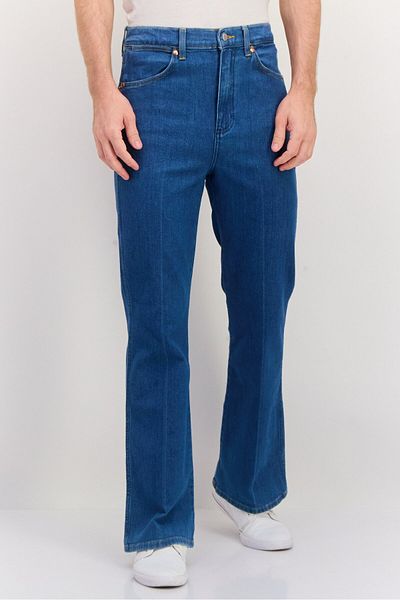 WRANGLER Men Regular Fit Plain No Stretchable Bootcut Jeans, Blue