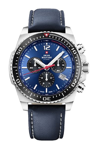 Swiss Military Mens Watch Sm34093.04, Quartz, 45mm, 10atm