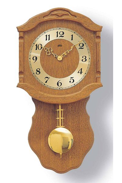 AMS Wall Clock 964/4, Quartz, Gold, Analogue, Classic