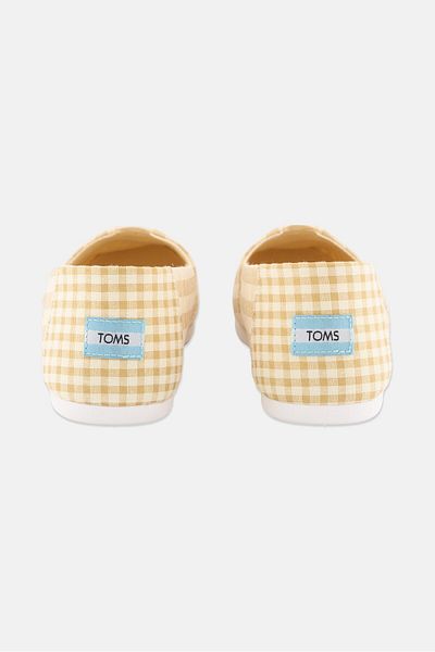 Toms Women Gingham Slip On Casual Shoes, Yellow
