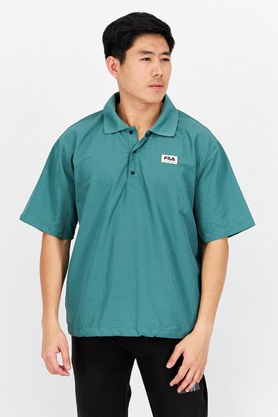 Fila Men Sportswear Fit Brand Logo Training Polo Shirt, Green