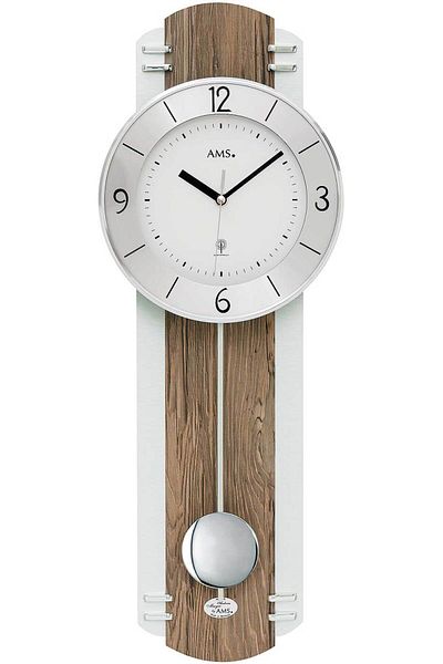 AMS Wall Clock 5292, Quartz, White, Analogue, Modern