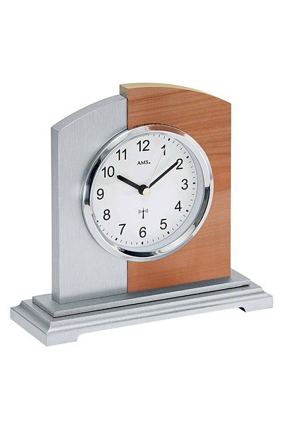 AMS Table Clock 5146, Quartz, White, Analogue, Modern