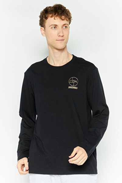 SKECHERS Men Sportswear Fit Long Sleeve T Shirt, Black