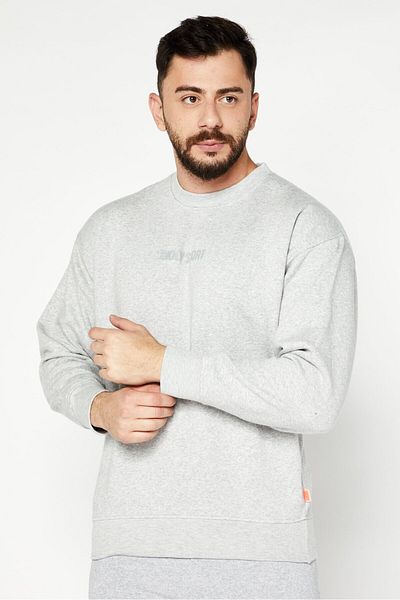 DKNY Sport Men Sportswear Fit Long Sleeves Training Sweatshirt, Silver