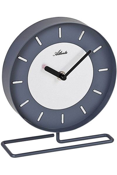 Atlanta Table Clock 3115/4, Quartz, Grey, Analogue, Classic