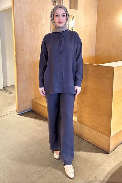 Ovn. Creek Anthracite Color Tie Back Suit Set
