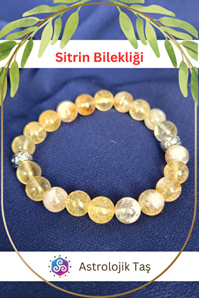 Tasarım سوار سيترين من الحجر الطبيعي، حجر المال، حجر الطاقة، حجر الوفرة