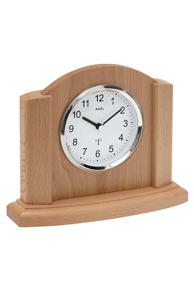AMS Table Clock AMS 5122/18, Quartz, White, Analogue, Rustic