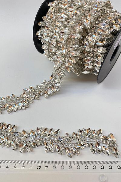 Hayalperest boncuk Iron-On Shuttle Wide Stone Evening Dress Ribbon Border