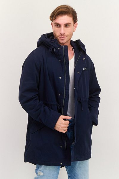 Pepe Jeans Men Embroidered Logo Parka Jacket, Navy