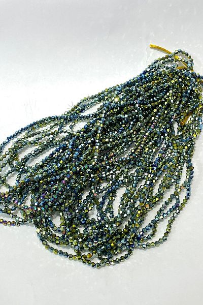 Hayalperest boncuk Πράσινη επίστρωση Pyramid Array Crystal Beads 4 mm