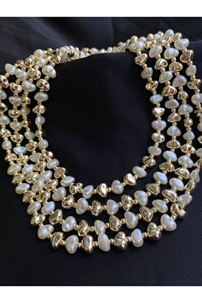 Passionis Jewelry Kalp Kesim Mineli Barok Incili Kolye