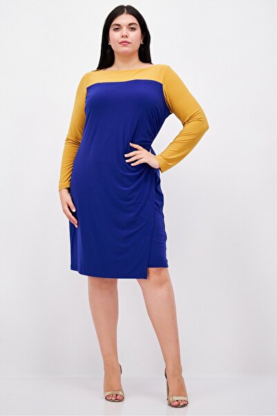 Kasper Women Solid Midi Dress, Mustard