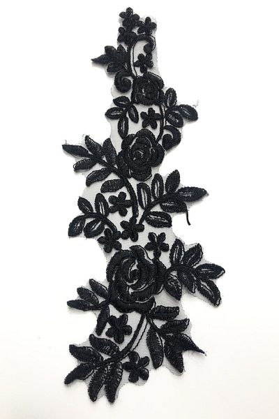Hayalperest boncuk Black Rose Patterned Lace Guipure Sconce