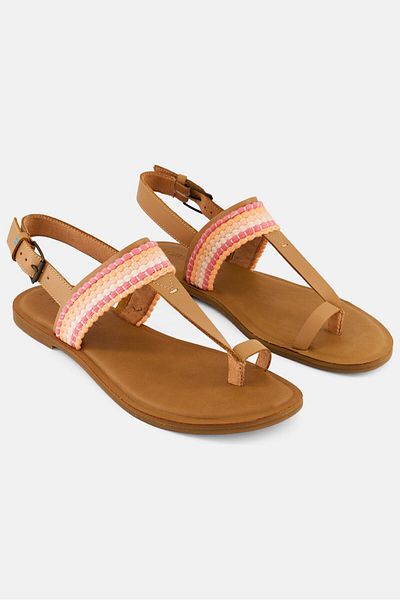 Toms Women Bree Leather Adjustable Buckle Closure Sandals, Tan