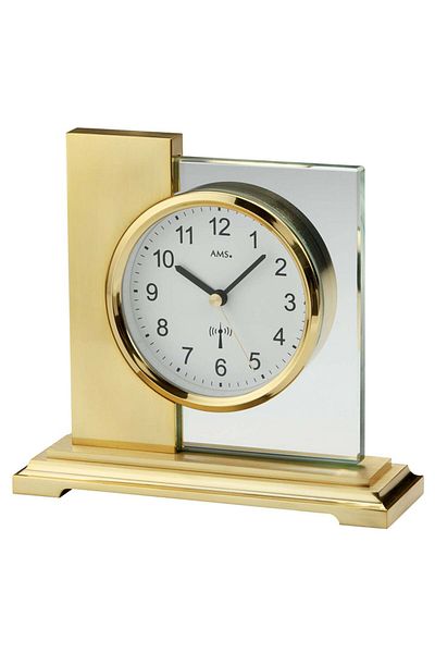AMS Table Clock AMS 5141, Quartz, White, Analogue, Modern