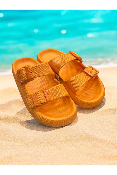 SHOUGO Femei Plajă Piscina Mare Zilnic acasă-baie-talpă anti-alunecare Papuci cu cataramă dublă