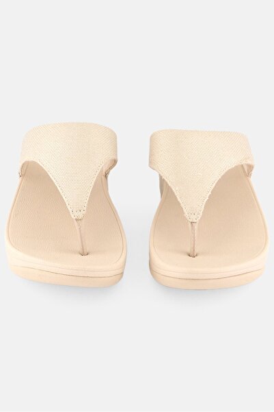 Fitflop Women Lulu Glitz Canvas Slip On Sandals, Beige