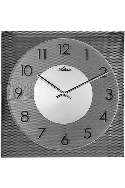 Atlanta Wall Clock 4520/4, Quartz, Grey, Analogue, Modern